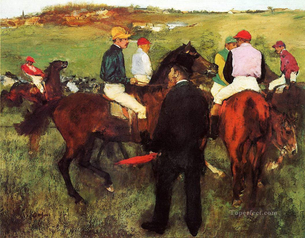 Caballos de carreras en Longchamp 1875 Edgar Degas Pintura al óleo